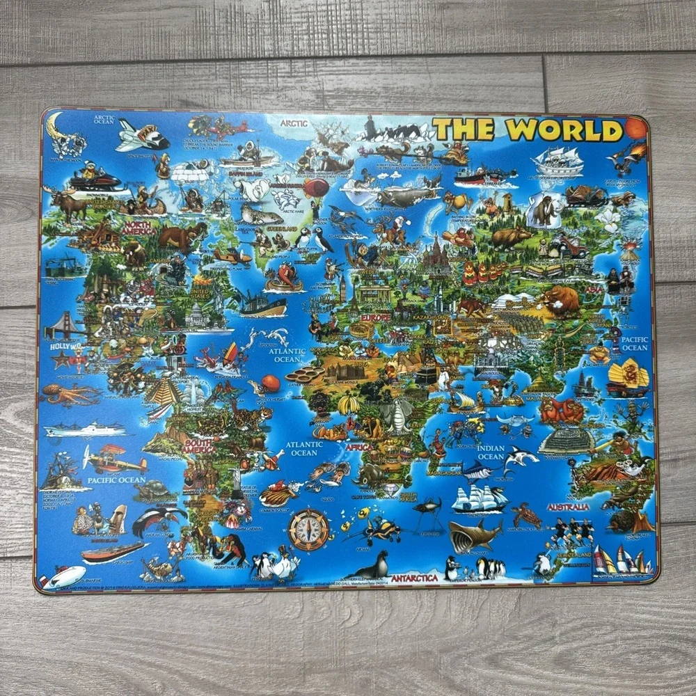 2014 Dino Laminated Geography Learning Placemat World Map 18